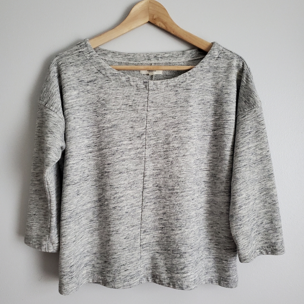 💕HP💕Madewell 3/4 Sleeve Scoop Neck Sweatshirt Terrycloth Cozy